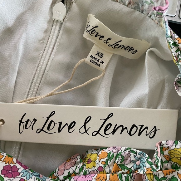 $166 NWT Light Blue For Love & Lemons “Raleigh” Mini Skirt Sz XS X-Small - Picture 3 of 9